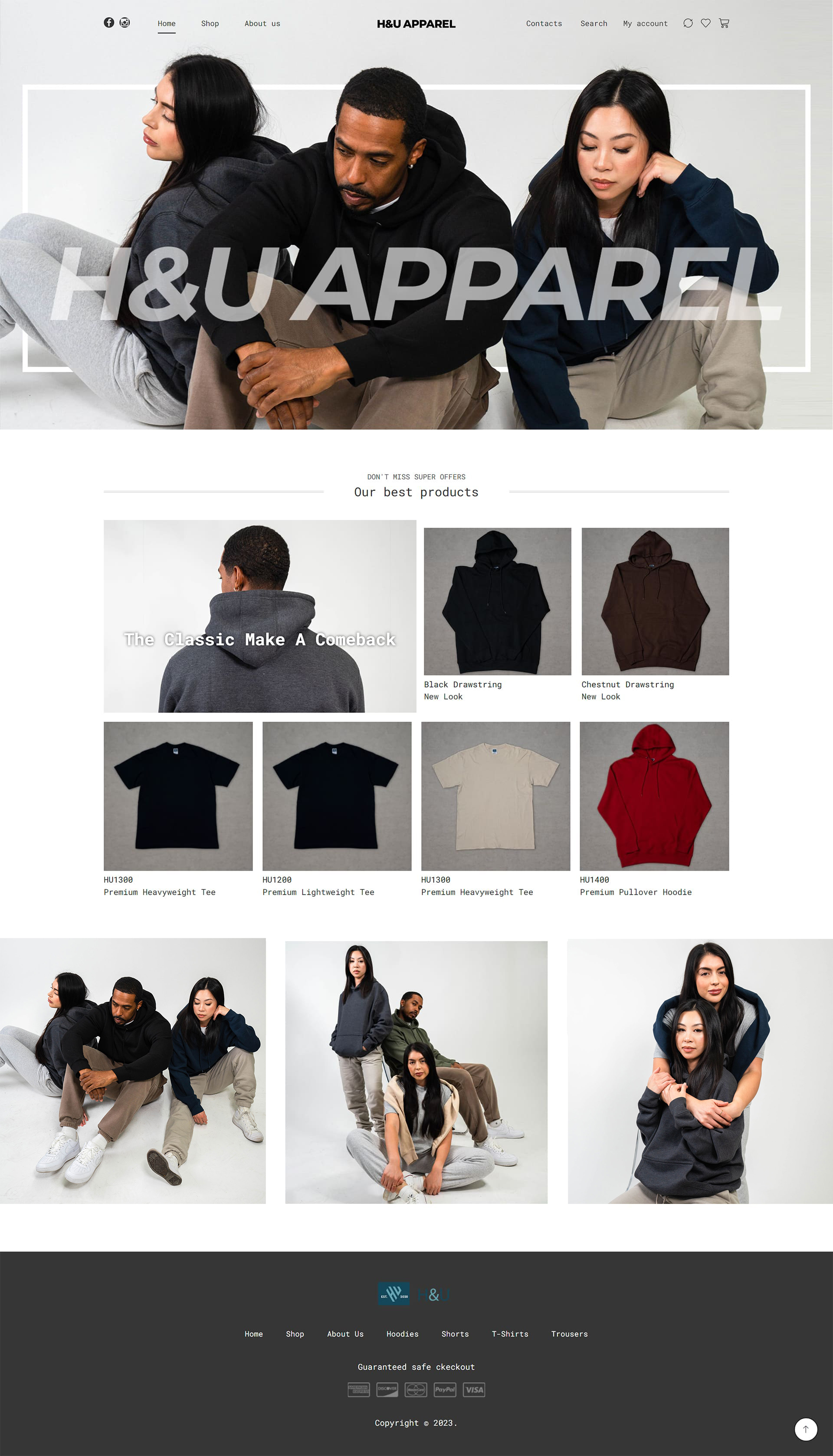 H&U Apparel — full website